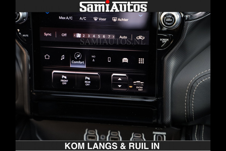 Dodge Ram Limited Night H.O 540HP 706Nm | Massage + Full Option | De Meest Luxe en Volle Pick-Up in zijn Klasse | Comfortabele Dubbele Cabine met Royale 5 Zitplaatsen | BPM vrij | Nu Leverbaar uit Voorraad | Voorraad Nr 2356 - 0990 | De specialist in Amerikaanse pick‑ups in Nederland en Europa.