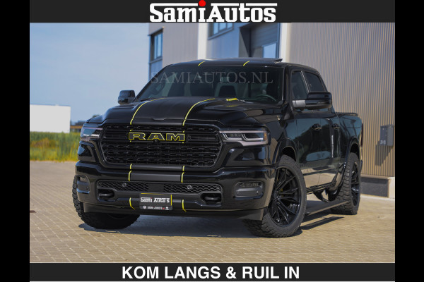 Dodge Ram Limited Night H.O 540HP 706Nm | Massage + Full Option | De Meest Luxe en Volle Pick-Up in zijn Klasse | Comfortabele Dubbele Cabine met Royale 5 Zitplaatsen | BPM vrij | Nu Leverbaar uit Voorraad | Voorraad Nr 2356 - 0990 | De specialist in Amerikaanse pick‑ups in Nederland en Europa.