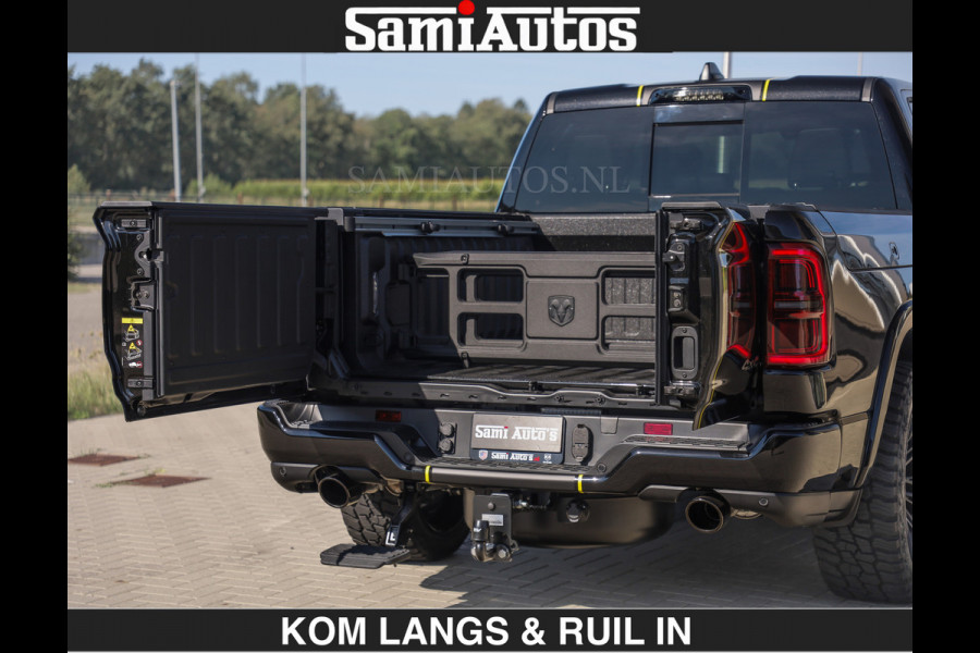 Dodge Ram Limited Night H.O 540HP 706Nm | Massage + Full Option | De Meest Luxe en Volle Pick-Up in zijn Klasse | Comfortabele Dubbele Cabine met Royale 5 Zitplaatsen | BPM vrij | Nu Leverbaar uit Voorraad | Voorraad Nr 2356 - 0990 | De specialist in Amerikaanse pick‑ups in Nederland en Europa.