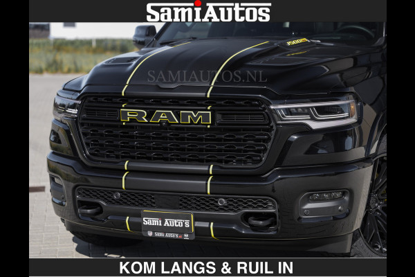 Dodge Ram Limited Night H.O 540HP 706Nm | Massage + Full Option | De Meest Luxe en Volle Pick-Up in zijn Klasse | Comfortabele Dubbele Cabine met Royale 5 Zitplaatsen | BPM vrij | Nu Leverbaar uit Voorraad | Voorraad Nr 2356 - 0990 | De specialist in Amerikaanse pick‑ups in Nederland en Europa.