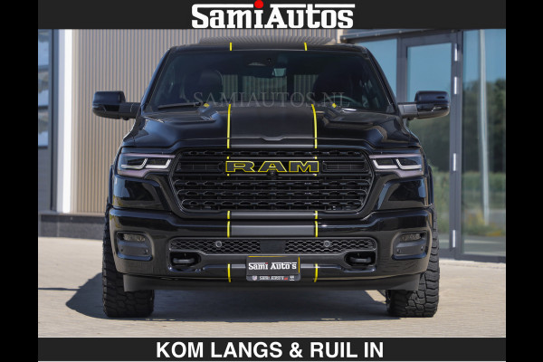 Dodge Ram Limited Night H.O 540HP 706Nm | Massage + Full Option | De Meest Luxe en Volle Pick-Up in zijn Klasse | Comfortabele Dubbele Cabine met Royale 5 Zitplaatsen | BPM vrij | Nu Leverbaar uit Voorraad | Voorraad Nr 2356 - 0990 | De specialist in Amerikaanse pick‑ups in Nederland en Europa.