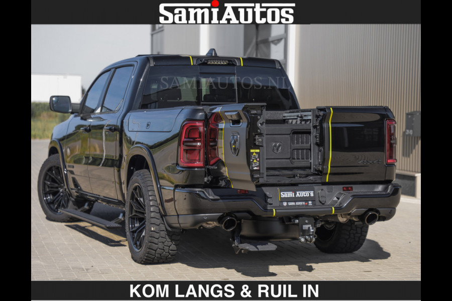 Dodge Ram Limited Night H.O 540HP 706Nm | Massage + Full Option | De Meest Luxe en Volle Pick-Up in zijn Klasse | Comfortabele Dubbele Cabine met Royale 5 Zitplaatsen | BPM vrij | Nu Leverbaar uit Voorraad | Voorraad Nr 2356 - 0990 | De specialist in Amerikaanse pick‑ups in Nederland en Europa.
