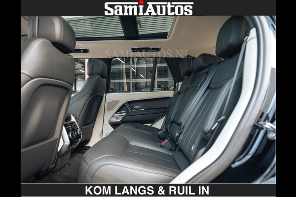 Land Rover Range Rover P550e 551 PK GARANTIE TOT 14-03-2029 | ACHTERAS BESTURING | SOFT CLOSE | HEAD-UP | FACELIFT MODEL | 23 INCH VELGEN | PANORAMADAK | STUURVERWARMING | STOEL KOELING | Incl btw | Fabrieksgarantie tot 14-03-2029 – Geniet van gemoedsrust met uitgebreide dekking tot deze datum.