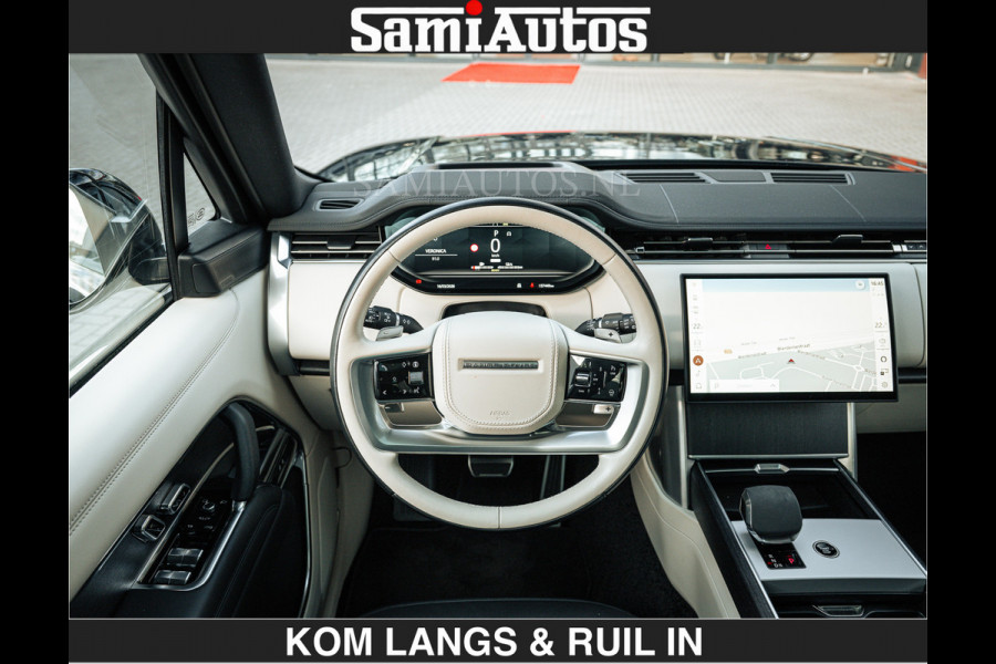Land Rover Range Rover P550e 551 PK GARANTIE TOT 14-03-2029 | ACHTERAS BESTURING | SOFT CLOSE | HEAD-UP | FACELIFT MODEL | 23 INCH VELGEN | PANORAMADAK | STUURVERWARMING | STOEL KOELING | Incl btw | Fabrieksgarantie tot 14-03-2029 – Geniet van gemoedsrust met uitgebreide dekking tot deze datum.