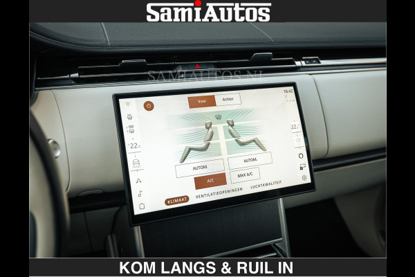 Land Rover Range Rover P550e 551 PK GARANTIE TOT 14-03-2029 | ACHTERAS BESTURING | SOFT CLOSE | HEAD-UP | FACELIFT MODEL | 23 INCH VELGEN | PANORAMADAK | STUURVERWARMING | STOEL KOELING | Incl btw | Fabrieksgarantie tot 14-03-2029 – Geniet van gemoedsrust met uitgebreide dekking tot deze datum.