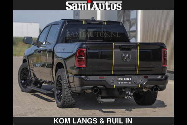 Dodge Ram Limited Night H.O 540HP 706Nm | Massage + Full Option | De Meest Luxe en Volle Pick-Up in zijn Klasse | Comfortabele Dubbele Cabine met Royale 5 Zitplaatsen | BPM vrij | Nu Leverbaar uit Voorraad | Voorraad Nr 2356 - 0990 | De specialist in Amerikaanse pick‑ups in Nederland en Europa.