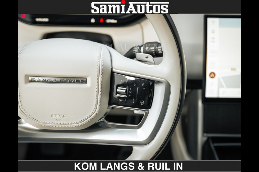 Land Rover Range Rover P550e 551 PK GARANTIE TOT 14-03-2029 | ACHTERAS BESTURING | SOFT CLOSE | HEAD-UP | FACELIFT MODEL | 23 INCH VELGEN | PANORAMADAK | STUURVERWARMING | STOEL KOELING | Incl btw | Fabrieksgarantie tot 14-03-2029 – Geniet van gemoedsrust met uitgebreide dekking tot deze datum.