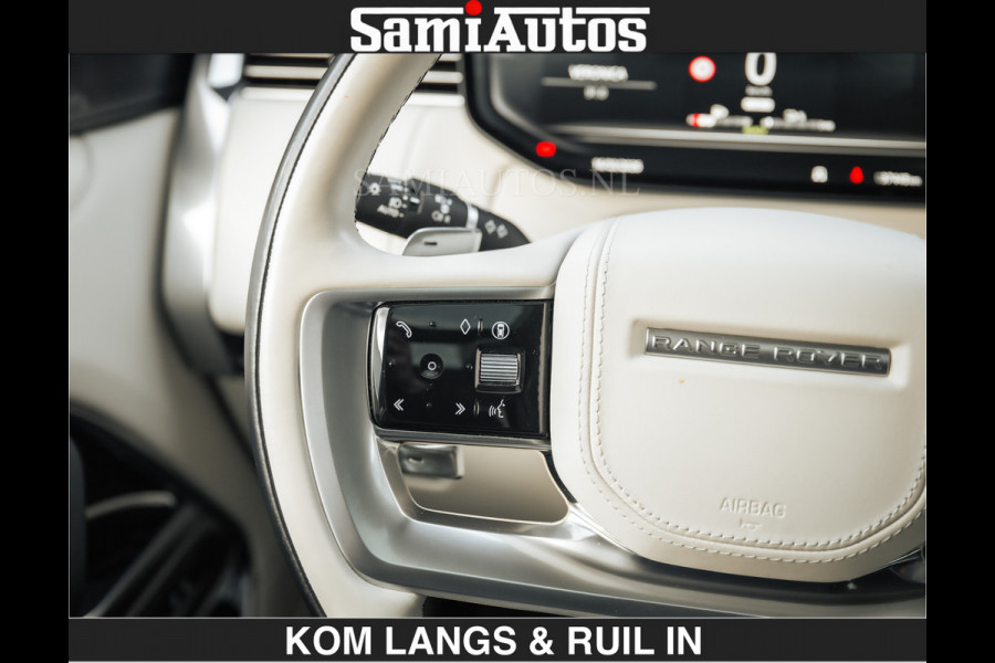 Land Rover Range Rover P550e 551 PK GARANTIE TOT 14-03-2029 | ACHTERAS BESTURING | SOFT CLOSE | HEAD-UP | FACELIFT MODEL | 23 INCH VELGEN | PANORAMADAK | STUURVERWARMING | STOEL KOELING | Incl btw | Fabrieksgarantie tot 14-03-2029 – Geniet van gemoedsrust met uitgebreide dekking tot deze datum.