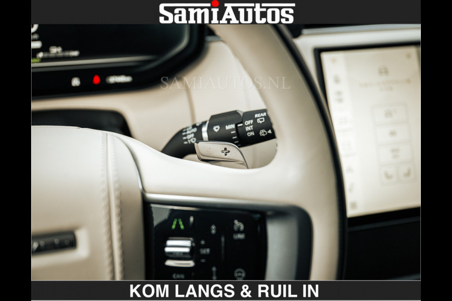 Land Rover Range Rover P550e 551 PK GARANTIE TOT 14-03-2029 | ACHTERAS BESTURING | SOFT CLOSE | HEAD-UP | FACELIFT MODEL | 23 INCH VELGEN | PANORAMADAK | STUURVERWARMING | STOEL KOELING | Incl btw | Fabrieksgarantie tot 14-03-2029 – Geniet van gemoedsrust met uitgebreide dekking tot deze datum.