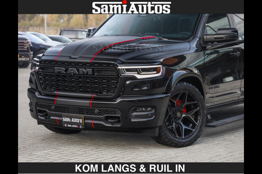 Dodge Ram LIMITED 2026 5.7 V8 HEMI | MAXIMAAL UITGERUST | DUBBELE CABINE | 5 PERSOONS | DC | Allernieuwste Limited uitvoering – volledig uitgerust met alle opties, inclusief MWK en normale laadbak.