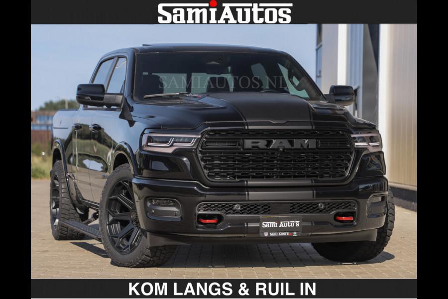 Dodge Ram Limited H.O 540HP 706Nm | De Meest Luxe en Volle Pick-Up in zijn Klasse | LUCHTVERING | HUD | Massage + Full Option | Comfortabele Dubbele Cabine met Royale 5 Zitplaatsen | BPM vrij | Nu Leverbaar uit Voorraad | Voorraad Nr 2300 - 7689 | De specialist in Amerikaanse pick‑ups in Nederland en Europa.
