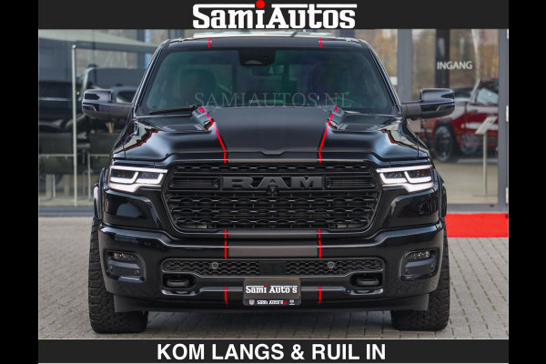 Dodge Ram LIMITED 2026 5.7 V8 HEMI | MAXIMAAL UITGERUST | DUBBELE CABINE | 5 PERSOONS | DC | Allernieuwste Limited uitvoering – volledig uitgerust met alle opties, inclusief MWK en normale laadbak.