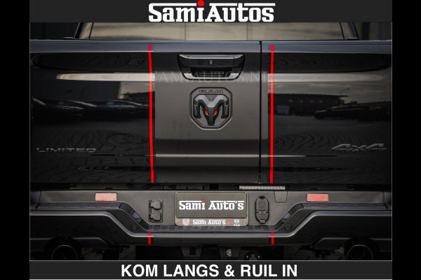 Dodge Ram LIMITED 2026 5.7 V8 HEMI | MAXIMAAL UITGERUST | DUBBELE CABINE | 5 PERSOONS | DC | Allernieuwste Limited uitvoering – volledig uitgerust met alle opties, inclusief MWK en normale laadbak.