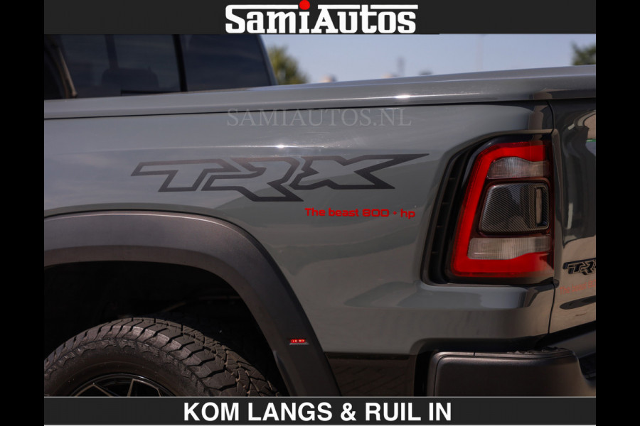 Dodge Ram TRX 6.2 V8 HELLCAT | ANVIL SPECIAL ORIGINAL COLOR | CARBON | RODE STIKSELS | BOM VOL | CREW CAB DUBBELE CABINE | 5 PERSOONS |