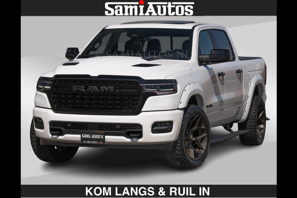 Dodge Ram LIMITED H.O 540 PK 706Nm | Massage + Full Option | De Meest Luxe en Volle Pick-Up in zijn Klasse | Comfortabele Dubbele Cabine met Royale 5 Zitplaatsen | BPM vrij | Nu Leverbaar uit Voorraad | Voorraad Nr 2336 - 7700 | De specialist in Amerikaanse pick‑ups in Nederland en Europa.