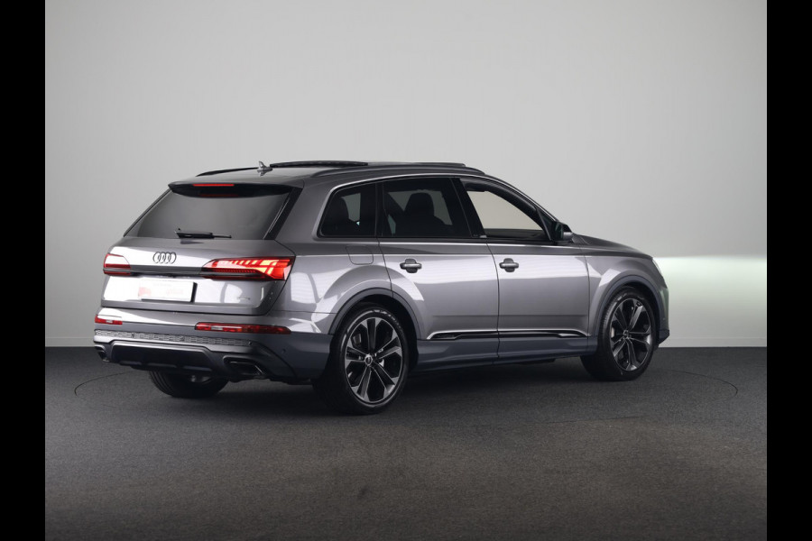 Audi Q7 55 TFSI e quattro Pro Line S 394 pk S-tronic | Verlengde garantie | Navigatie | Panoramadak | Elektr. trekhaak | Laserlicht | Luchtvering | Lederen bekleding | B&O Soundsystem | Vierwielbesturing |