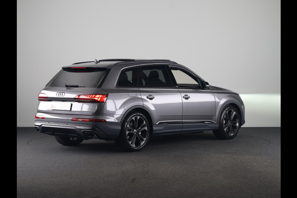 Audi Q7 55 TFSI e quattro Pro Line S 394 pk S-tronic | Verlengde garantie | Navigatie | Panoramadak | Elektr. trekhaak | Laserlicht | Luchtvering | Lederen bekleding | B&O Soundsystem | Vierwielbesturing |