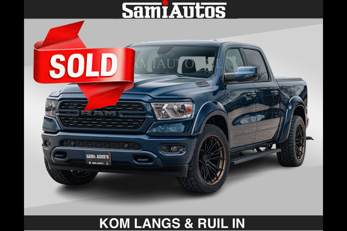 Dodge Ram SPORT | 5.7 V8 4x4 HEMI | PANORAMA DAK | GROOTSCHERM 12 INCH | LPG | Patriot Blue CREW CAB | DUBBELE CABINE | 5 PERSOONS | DC | VOORRAAD NR 2555 - 3325 | De specialist in Amerikaanse pick‑ups in Nederland en Europa.
