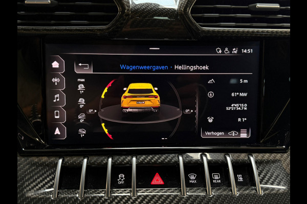 Lamborghini Urus 4.0 V8 |PANO|AKRAPOVIC|B&O|MASSAGE|CERAMIC|HuD|CARBON|SOFTCLOSE|360 CAMERA|GARANTIE 03/2027|23 INCH|650PK|BOMVOL!