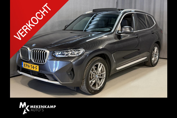 BMW X3 xDrive30e 19"/Trekhaak/Panoramdak/Leder + memory/Adaptieve cruise/Keyless/Dodehoek/Head-up/360 camera/HiFi/LED/Sfeerverlichting