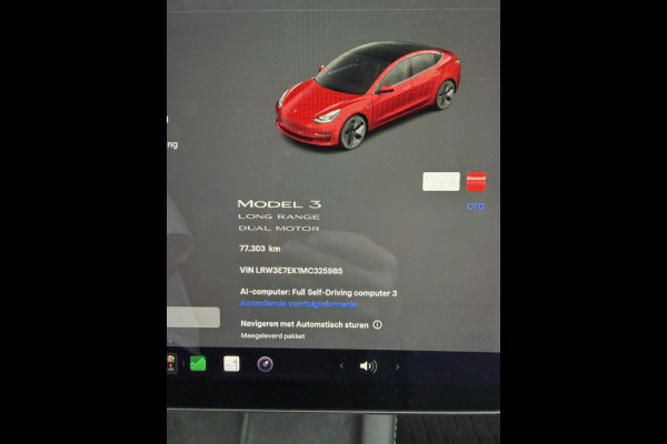 Tesla Model 3 Long Range AWD 75 kWh Soh 91.3% PANO LEER NAVI 77000KM!!