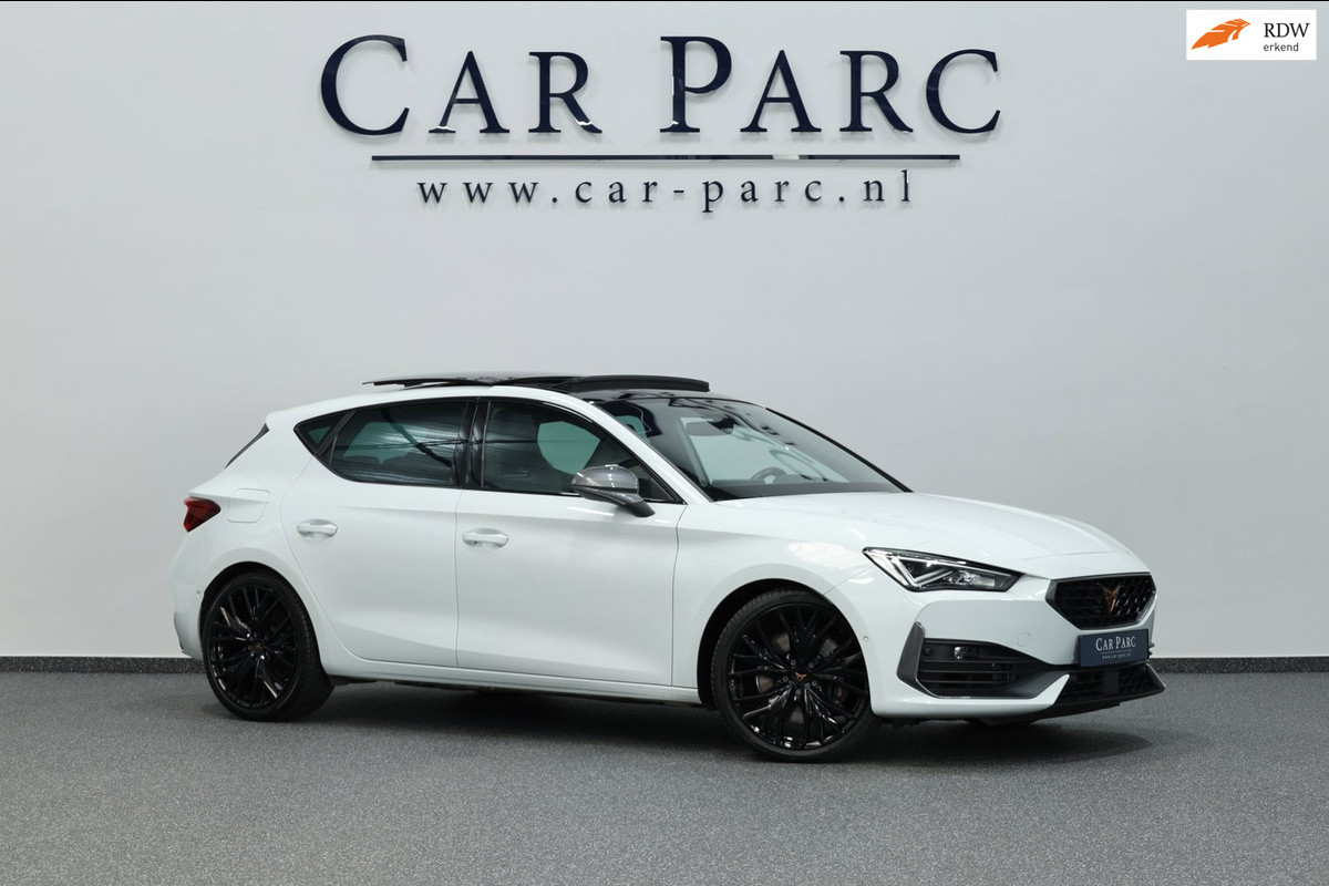 CUPRA Leon 2.0 TSI VZ 300+PK LED/VIRTUAL/SFEER/PANO/HALF LEER+S.VERWARMING+MEMORY/19"/CAM/ACC/ECC/12 MDN GARANTIE!