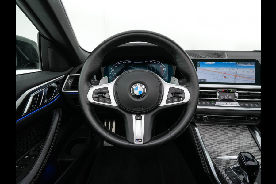 BMW 4 Serie Cabrio M440i xDrive High Executive (INCL-BTW) *LEATHER | LASER-LED | MEMORY-PACK | DIGI-COCKPIT | KEYLESS | HIFI-SOUND | SHIFTPADDLES | CAMERA | DAB | NAVI-FULLMAP | AMBIENTLIGHT | HEAD-UP | TOWBAR | 19''ALU*