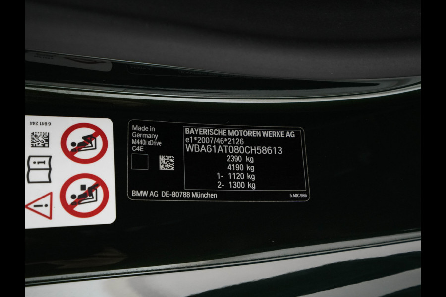 BMW 4 Serie Cabrio M440i xDrive High Executive (INCL-BTW) *LEATHER | LASER-LED | MEMORY-PACK | DIGI-COCKPIT | KEYLESS | HIFI-SOUND | SHIFTPADDLES | CAMERA | DAB | NAVI-FULLMAP | AMBIENTLIGHT | HEAD-UP | TOWBAR | 19''ALU*