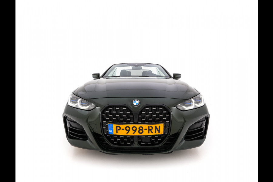 BMW 4 Serie Cabrio M440i xDrive High Executive (INCL-BTW) *LEATHER | LASER-LED | MEMORY-PACK | DIGI-COCKPIT | KEYLESS | HIFI-SOUND | SHIFTPADDLES | CAMERA | DAB | NAVI-FULLMAP | AMBIENTLIGHT | HEAD-UP | TOWBAR | 19''ALU*