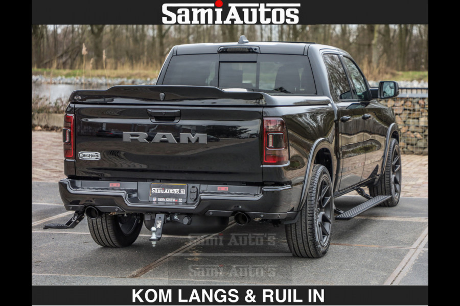 Dodge Ram BLACK OPS LONGHORN BRUIN LEDER 5,7L V8 HEMI | VIRTUAL | HEAD UP | PANODAK | LUCHTVERING | BOM VOL | DC | 402 PK | CREW CAB | DUBBELE CABINE | 4X4 | 5 PERSOONS | GRIJSKENTEKEN | LIMITED