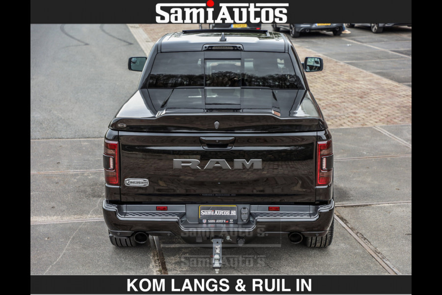 Dodge Ram BLACK OPS LONGHORN BRUIN LEDER 5,7L V8 HEMI | VIRTUAL | HEAD UP | PANODAK | LUCHTVERING | BOM VOL | DC | 402 PK | CREW CAB | DUBBELE CABINE | 4X4 | 5 PERSOONS | GRIJSKENTEKEN | LIMITED