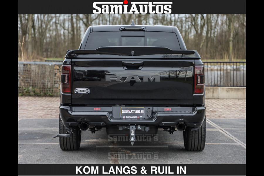 Dodge Ram BLACK OPS LONGHORN BRUIN LEDER 5,7L V8 HEMI | VIRTUAL | HEAD UP | PANODAK | LUCHTVERING | BOM VOL | DC | 402 PK | CREW CAB | DUBBELE CABINE | 4X4 | 5 PERSOONS | GRIJSKENTEKEN | LIMITED