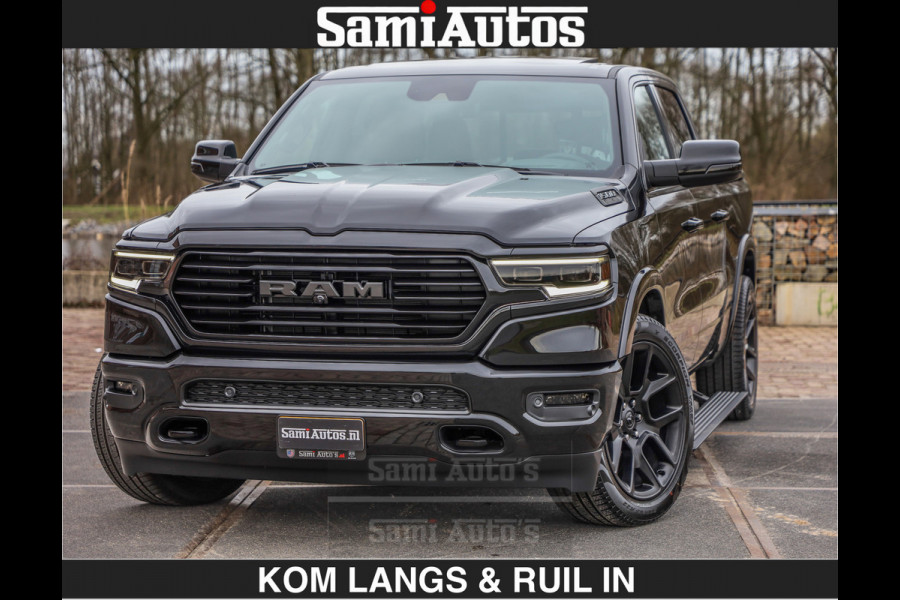 Dodge Ram BLACK OPS LONGHORN BRUIN LEDER 5,7L V8 HEMI | VIRTUAL | HEAD UP | PANODAK | LUCHTVERING | BOM VOL | DC | 402 PK | CREW CAB | DUBBELE CABINE | 4X4 | 5 PERSOONS | GRIJSKENTEKEN | LIMITED