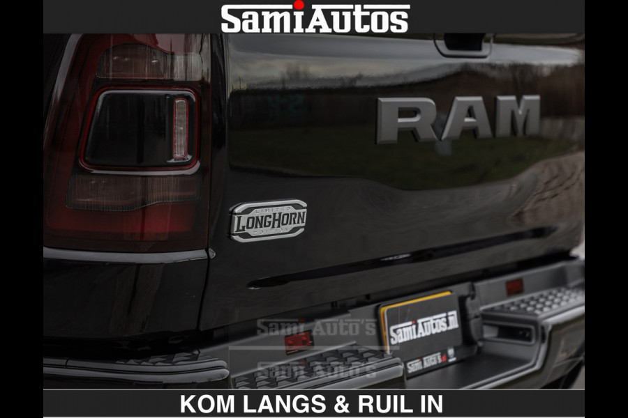 Dodge Ram BLACK OPS LONGHORN BRUIN LEDER 5,7L V8 HEMI | VIRTUAL | HEAD UP | PANODAK | LUCHTVERING | BOM VOL | DC | 402 PK | CREW CAB | DUBBELE CABINE | 4X4 | 5 PERSOONS | GRIJSKENTEKEN | LIMITED