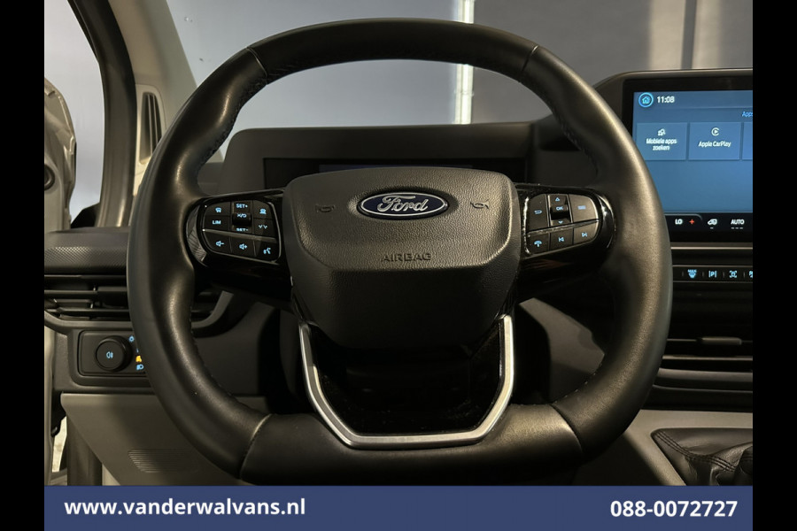 Ford Transit Custom 2.0 TDCI 136pk L1H1 Euro6 Airco | Navigatie | LED | Apple Carplay | Adaptieve Cruisecontrol | Leder Stuur Android Auto, Verwarmde voorruit, Stoelverwarming, Parkeersensoren, Bijrijdersbank, 2590kg trekvermogen
