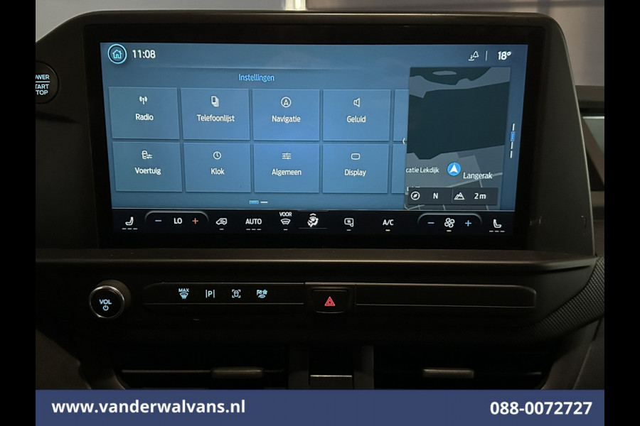Ford Transit Custom 2.0 TDCI 136pk L1H1 Euro6 Airco | Navigatie | LED | Apple Carplay | Adaptieve Cruisecontrol | Leder Stuur Android Auto, Verwarmde voorruit, Stoelverwarming, Parkeersensoren, Bijrijdersbank, 2590kg trekvermogen
