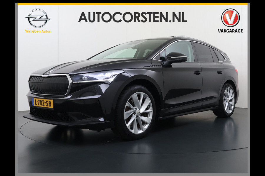Škoda ENYAQ iV 80 Warmtepomp Panoramadak Adap.Cruise 3-Zone Ecc Camera Stoel+Stuurverwarming Draadloze telefoonlader Elek.Achterklep Keyless Matrix Led File assistent Lmv 20"