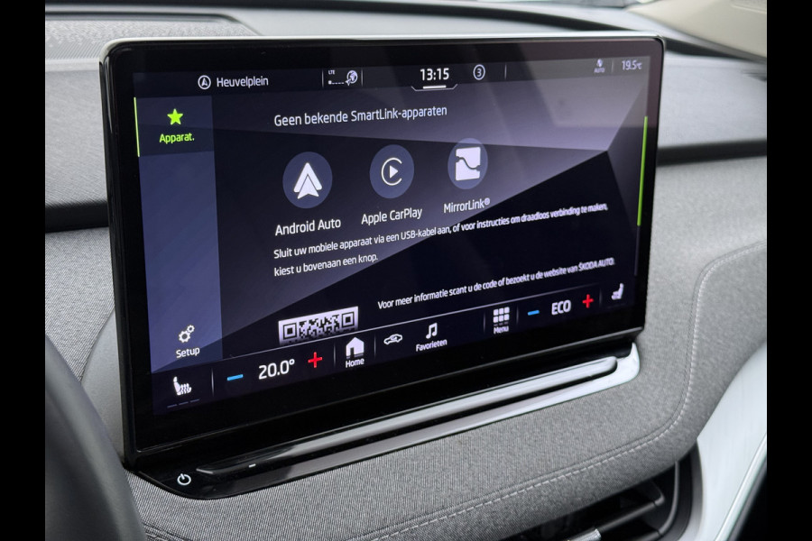 Škoda ENYAQ iV 80 Warmtepomp Panoramadak Adap.Cruise 3-Zone Ecc Camera Stoel+Stuurverwarming Draadloze telefoonlader Elek.Achterklep Keyless Matrix Led File assistent Lmv 20"
