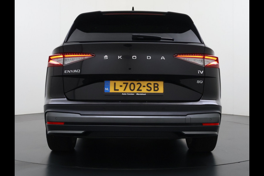 Škoda ENYAQ iV 80 Warmtepomp Panoramadak Adap.Cruise 3-Zone Ecc Camera Stoel+Stuurverwarming Draadloze telefoonlader Elek.Achterklep Keyless Matrix Led File assistent Lmv 20"