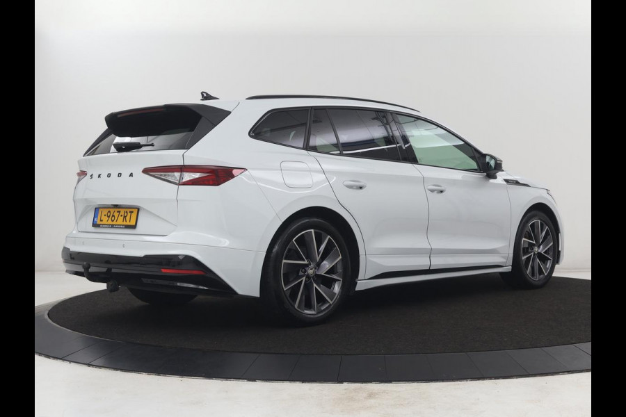 Škoda Enyaq iV 60 Sportline | SOH 91,8% | Leder/alcantara | Adaptive cruise | Stuur/stoel verwarming | Carplay | Sfeerverlichting | Climate control | Camera | Park assist | Trekhaak