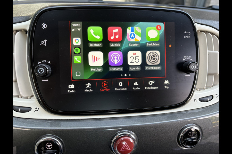 Fiat 500 1.2 Lounge Automaat - Airco - Apple carplay - Navigatie - Cruise control - Bluetooth - Licht metalen velgen 16 inch - Radio - Elektrische ramen - Stuur leder - Stuur multifunctioneel - Start/stop systee - Centrale vergrendeling met afstandsbediening