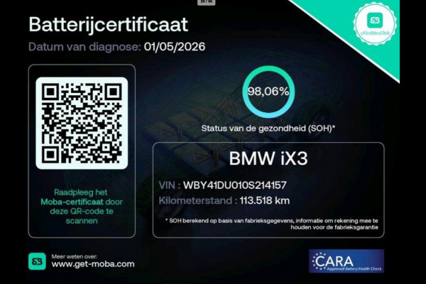 BMW iX3 Executive 80 kWh 98% SOH Shadow Line Pano|Leder|Trekhaak