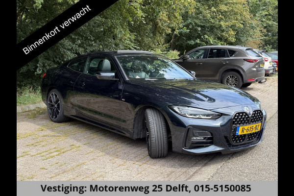 BMW 4 Serie Coupé 420i High Executive M-Pakket GARANTIE TOT 07-2032* . PANORAMA-DAK . PARKEERSENSOREN VOOR & ACHTER . STOELVERWARMING . 1E EIGENAAR! .