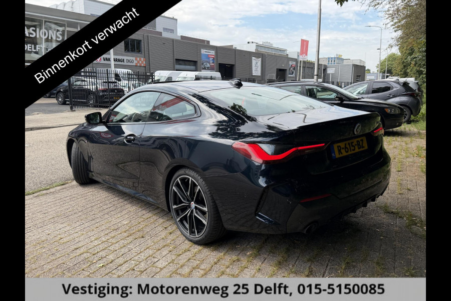 BMW 4 Serie Coupé 420i High Executive M-Pakket GARANTIE TOT 07-2032* . PANORAMA-DAK . PARKEERSENSOREN VOOR & ACHTER . STOELVERWARMING . 1E EIGENAAR! .