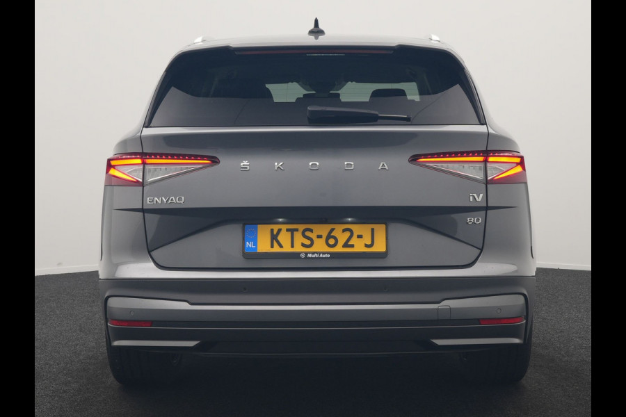 Škoda ENYAQ iV 80 Business Edition Plus 204pk Dealer O.H. | Adaptive Cruise | Head Up | Camera | Alcantara Sportstoelen Memory & Verwarmd | Warmtepomp | Keyless | Blis | Crystal LED | Stuur Verwarmd | Sfeerverlichting | Apple Carplay | Navigatie |