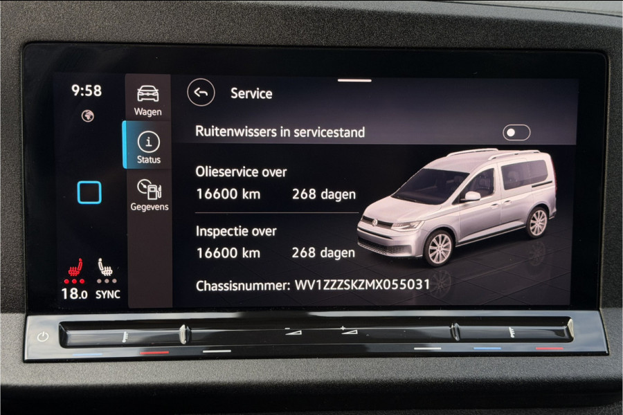 Volkswagen Caddy Cargo 1.5 TSI BPM VRIJ | 2x Schuifdeur | Virtual Dash | Leder | Groot Scherm | Camera | Standkachel