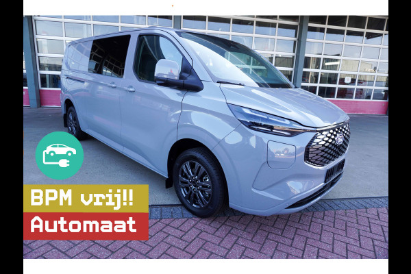 Ford E-Transit Cust. 320 L2H1 Limited 71 kWh 160KW/218PK Dubbelcab. Automaat nr. V086 | Airco | Adap.Cruise | Navi | 360 Camera | Schuifdeur L+R
