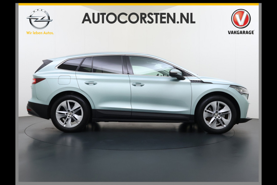 Škoda ENYAQ iV 80 204PK Leder Trekhaak Adap.Cruise Stoel+Stuurverwarming Camera 3-Zone Ecc Elek.Achterklep Keyless Apple Carplay Android Auto N Comfort plus-pakket  Assistentie Pakket Climate-pakket P-Assist Lmv Led Isofix Privacy Glas 1.000KG Trekgewicht 1e Eigenaar Origineel Nederlandse Auto