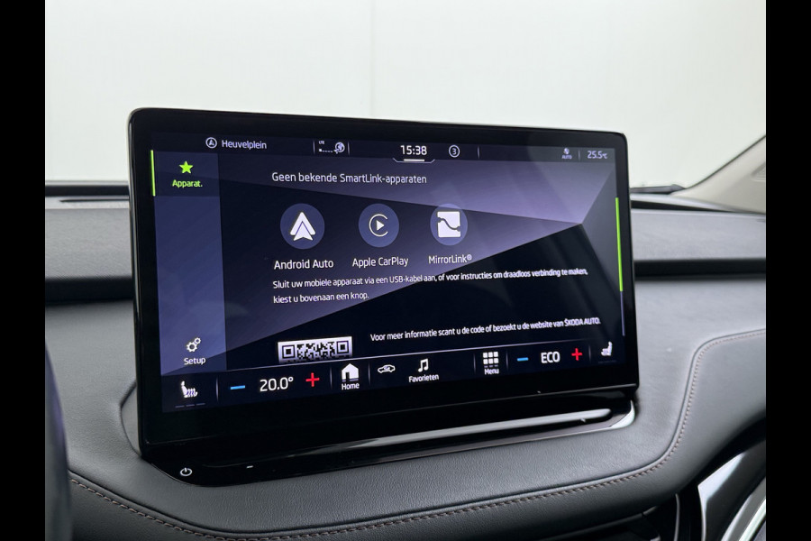 Škoda ENYAQ iV 80 204PK Leder Trekhaak Adap.Cruise Stoel+Stuurverwarming Camera 3-Zone Ecc Elek.Achterklep Keyless Apple Carplay Android Auto N Comfort plus-pakket  Assistentie Pakket Climate-pakket P-Assist Lmv Led Isofix Privacy Glas 1.000KG Trekgewicht 1e Eigenaar Origineel Nederlandse Auto