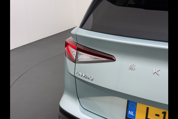 Škoda ENYAQ iV 80 204PK Leder Trekhaak Adap.Cruise Stoel+Stuurverwarming Camera 3-Zone Ecc Elek.Achterklep Keyless Apple Carplay Android Auto N Comfort plus-pakket  Assistentie Pakket Climate-pakket P-Assist Lmv Led Isofix Privacy Glas 1.000KG Trekgewicht 1e Eigenaar Origineel Nederlandse Auto